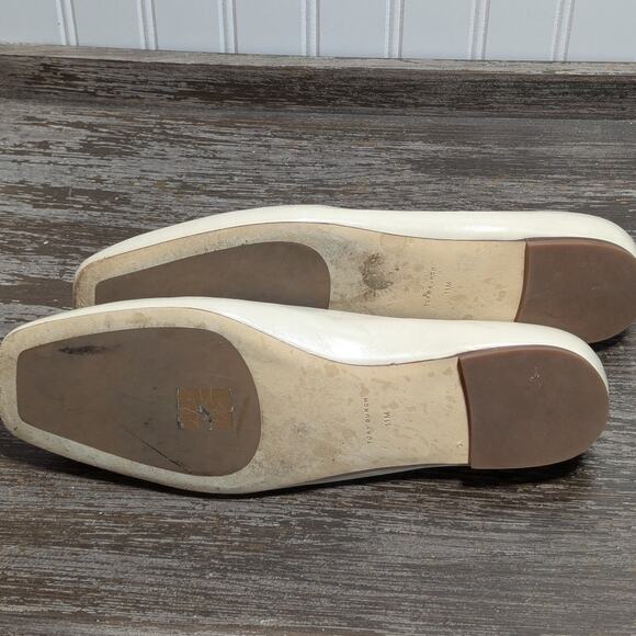 Tory Burch Women's Cream Brie Georgia Square Toe Leather Flats Size 11 M - Picture 6 of 6
